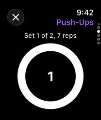Sets-based exercise on Apple Watch