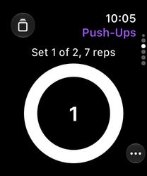 Sets-based Push-Ups exercise on Apple Watch